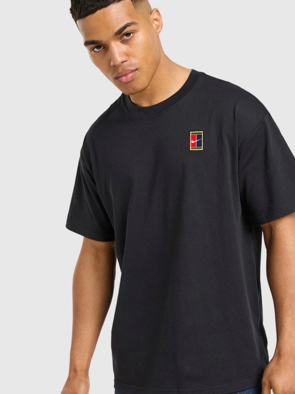 The Nike Tee Black Short Sleeve NikeCourt Max90 Tennis T-shirt